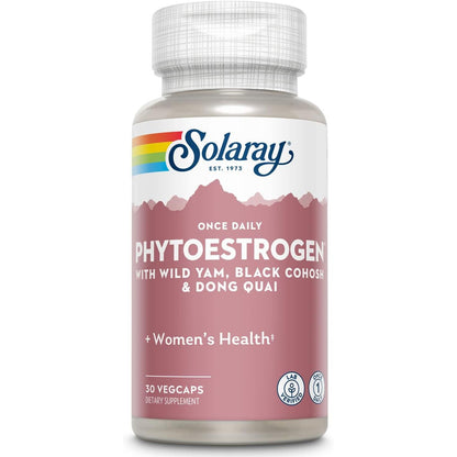 SOLARAY Once Daily Phytoestrogen - Phyto Estrogen Supplement for Women with Black Cohosh, Dong Quai, Wild Yam, Soy Isoflavones - Women's Health Support - 60-Day Guarantee, 30 Servings, 30 VegCaps