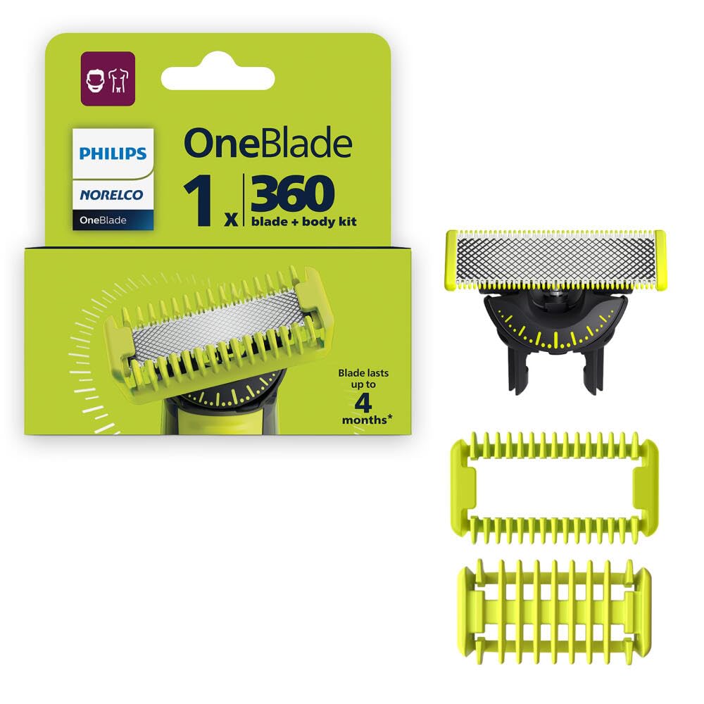 Buy now Philips Norelco OneBlade 360 Blades, Genuine Replacement Blades for OneBlade Electric Shaver and Trimmer, 4 Pack, QP440/80 1 Count (Pack of 1) OneBlade 360 at indiglob india