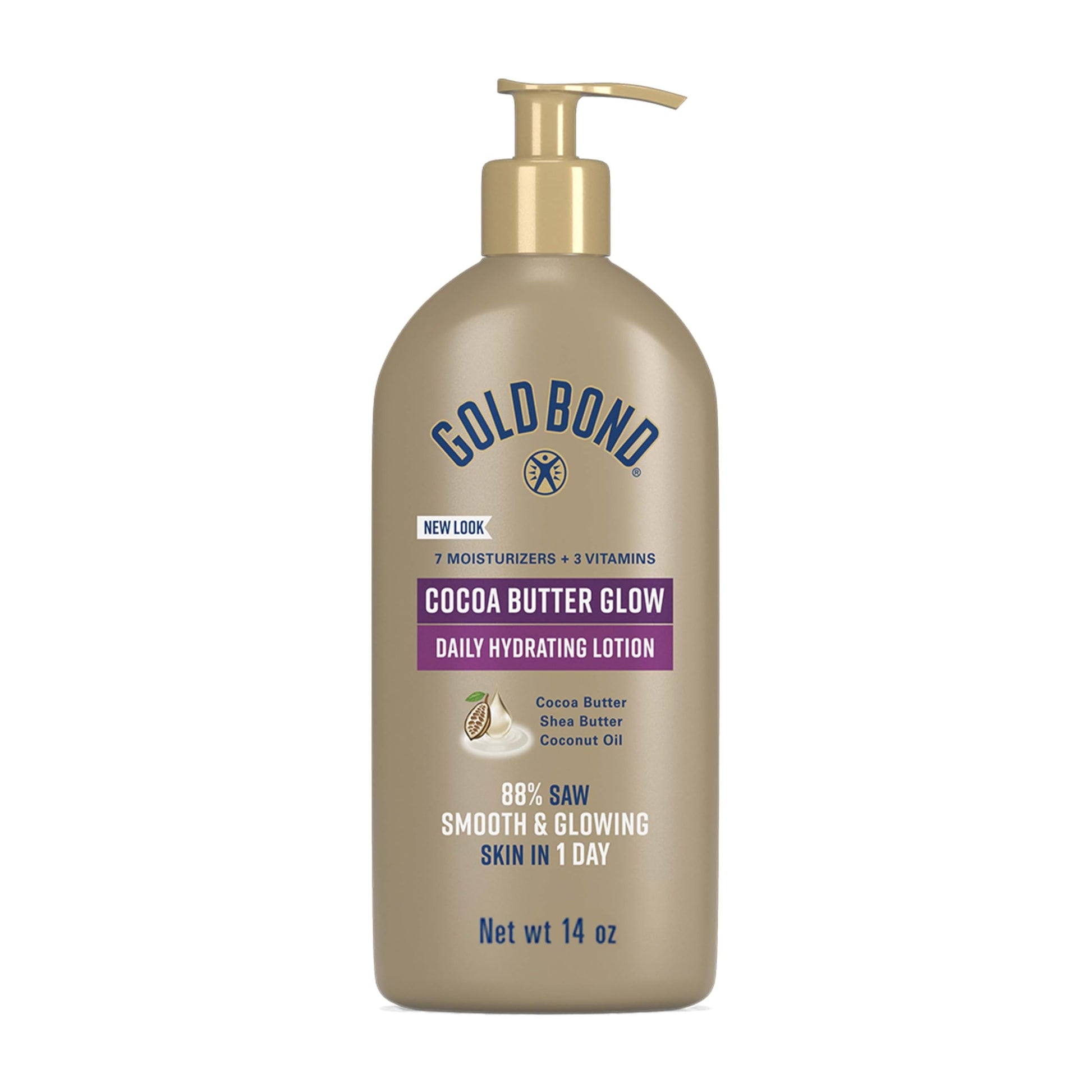 Buy now Gold Bond Cocoa Butter Glow Daily Hydrating Lotion with Shea Butter, Cocoa Butter & Coconut Oil, Exfoliating Moisturizer for Dry Skin, 14 oz. at indiglob india
