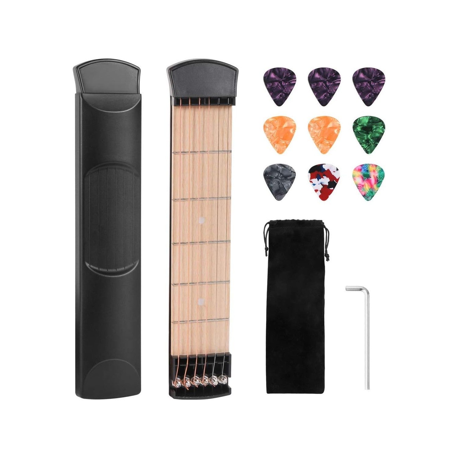 Buy now Pocket Guitar Practice Neck, 6 Fret Portable Guitar Chord Practice Tool for Beginner Default at indiglob india