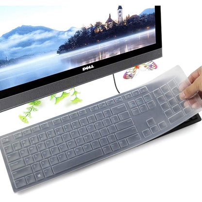Keyboard Cover for Dell KB216 KB216b KB216t KB216d KB216p Wired & KM636 & Dell Optiplex 5250 3050 3240 5460 7450 7050 & Dell Inspiron AIO 3475/3670/3477 All-in one Desktop Keyboard Protector -Clear