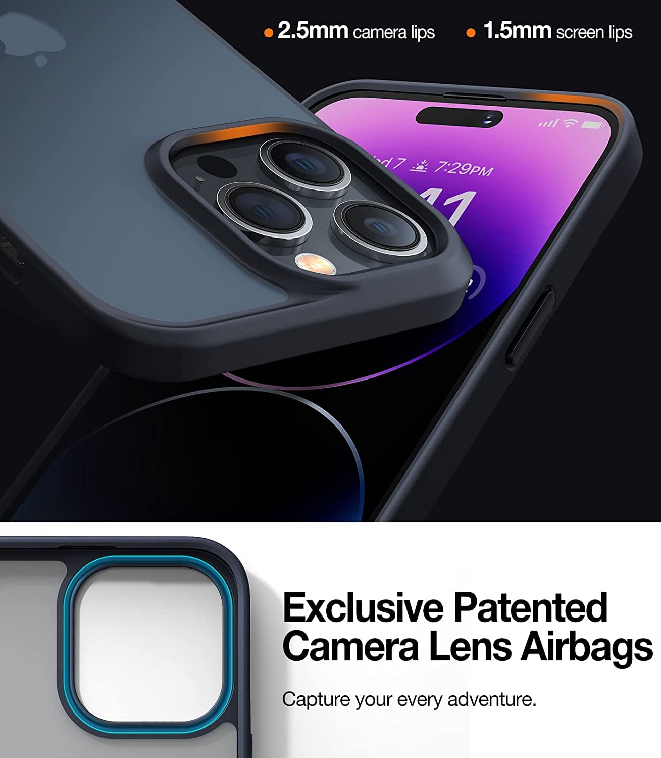 Buy now TORRAS Tough Shockproof for iPhone 13 Pro Case, [Military-Grade Drop Tested] Ultra-Durable Matte Hard PC Back with Soft Silicone Edge Slim Protective for iPhone 13 Pro Phone Case,Translucent Black at indiglob india