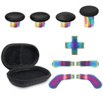 Buy now Metal Replacement Thumbsticks for Xbox Elite Controller Series 2 Core, Component Pack Includes 4 Swap Magnetic Joysticks, 4 Paddles, 1 Standard D-Pads, Accessories Parts for Xbox One Elite 2(Black) Iridescent at indiglob india