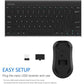 Arteck 2.4G Wireless Keyboard and Mouse Combo Ultra Compact Slim Stainless Full Size Keyboard and Ergonomic Mouse for Computer/Desktop/PC/Laptop and Windows 10/8/7 Build in Rechargeable Battery