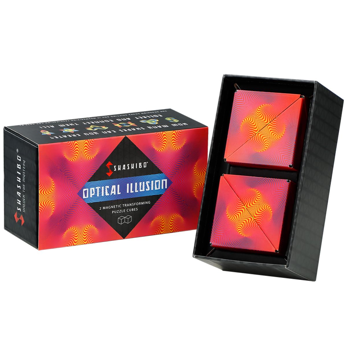 Buy now Shashibo Shape Shifting Box - Award-Winning Fidget Toy w/ 36 Rare Earth Magnets - Fidget Cube Transforms Into Over 100 Shapes, Sensory Toy Gift for Kids, Teens, and Adults (Undersea) Optical Illusion 2 at indiglob india