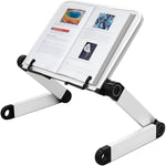 Adjustable Book Stand,Durable and Lightweight Aluminum Book Holder Stand with 2 Flexible Paper Clips,Ergonomic Book Holder for Tablets, Magazines, Documents - My Store