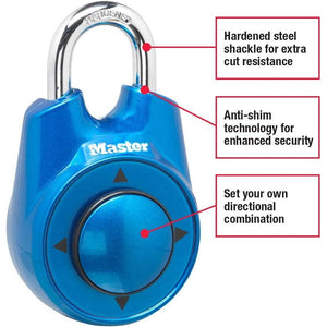 Buy now Master Lock Directional Combination Lock, Set Your Own Directional Lock, Combination Lock for Gym and School Lockers, 1500iD Colors May Vary at indiglob india
