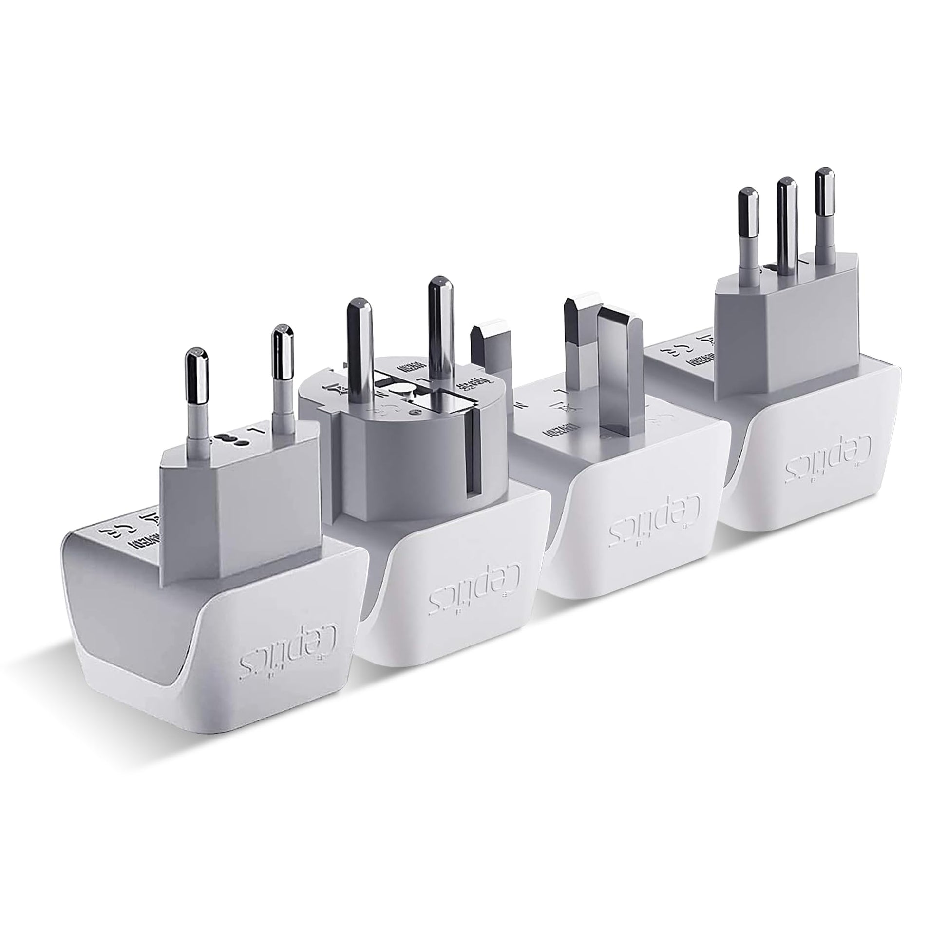Buy now Ceptics Schuko Germany, France Plug Adapter, Dual Input - Ultra Compact Light Weight - Usa to Russia, South Korea Travel Adaptor Plug - Type E/F (3 Pack) Europe adapter set 4 Pack at indiglob india