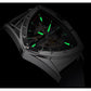 FORSINING Skeleton Watches for Men, Automatic Mechanical Watch with Triangle Dial, Luminous Self Winding Watches Stainless Steel Bracelet or Soft Silicone Strap