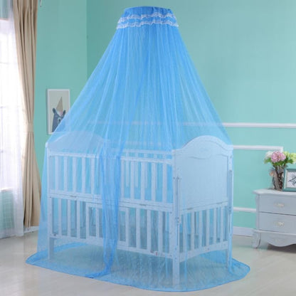 Baby Infant Toddler Bed Dome Cots Mosquito Netting Hanging Bed Net Mosquito Bar Frame Palace-Style Crib Bedding Set (White Mosquito Netting Only, Without Stand)