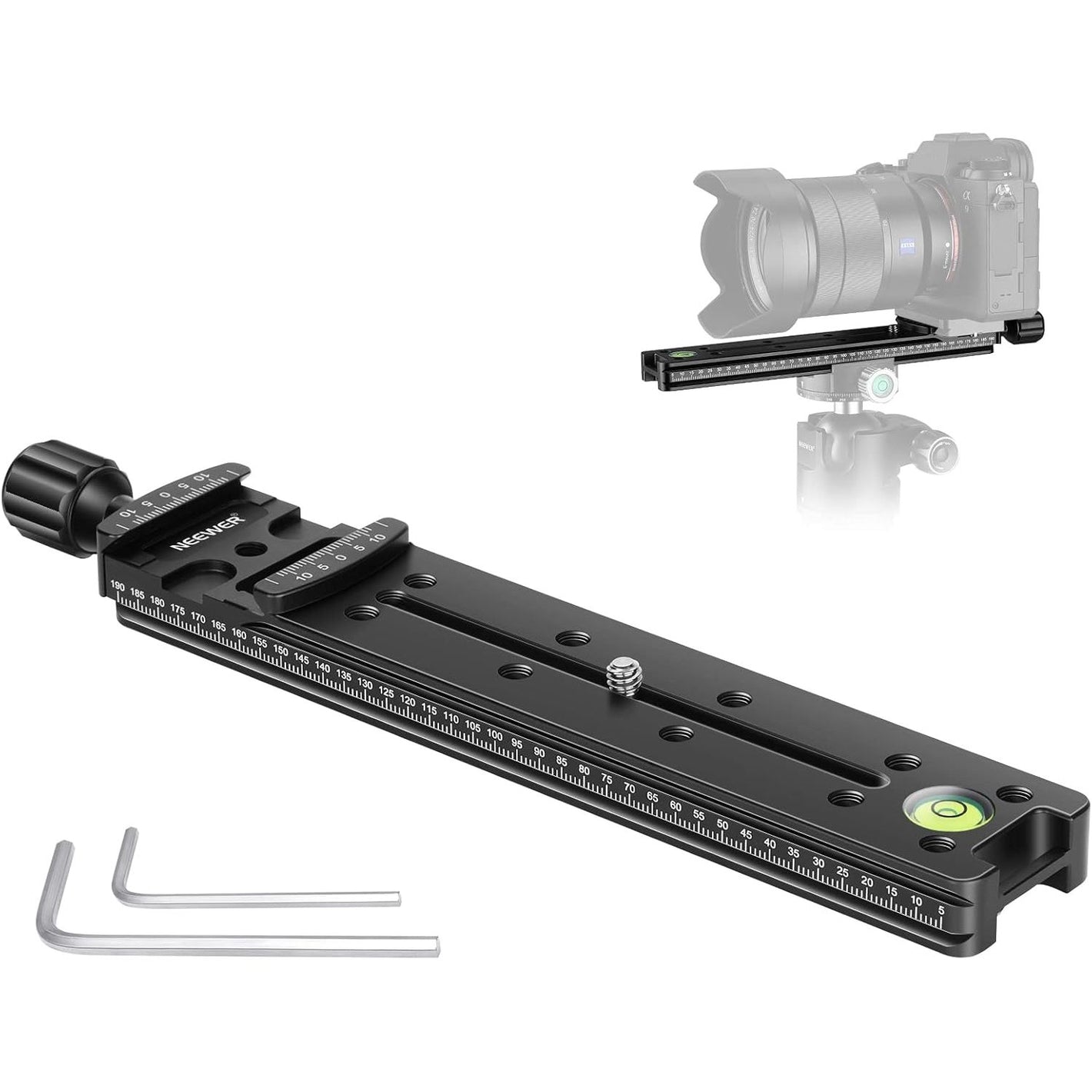 Neewer 200mm Professional Rail Nodal Slide Metal Quick Release Clamp for Camera