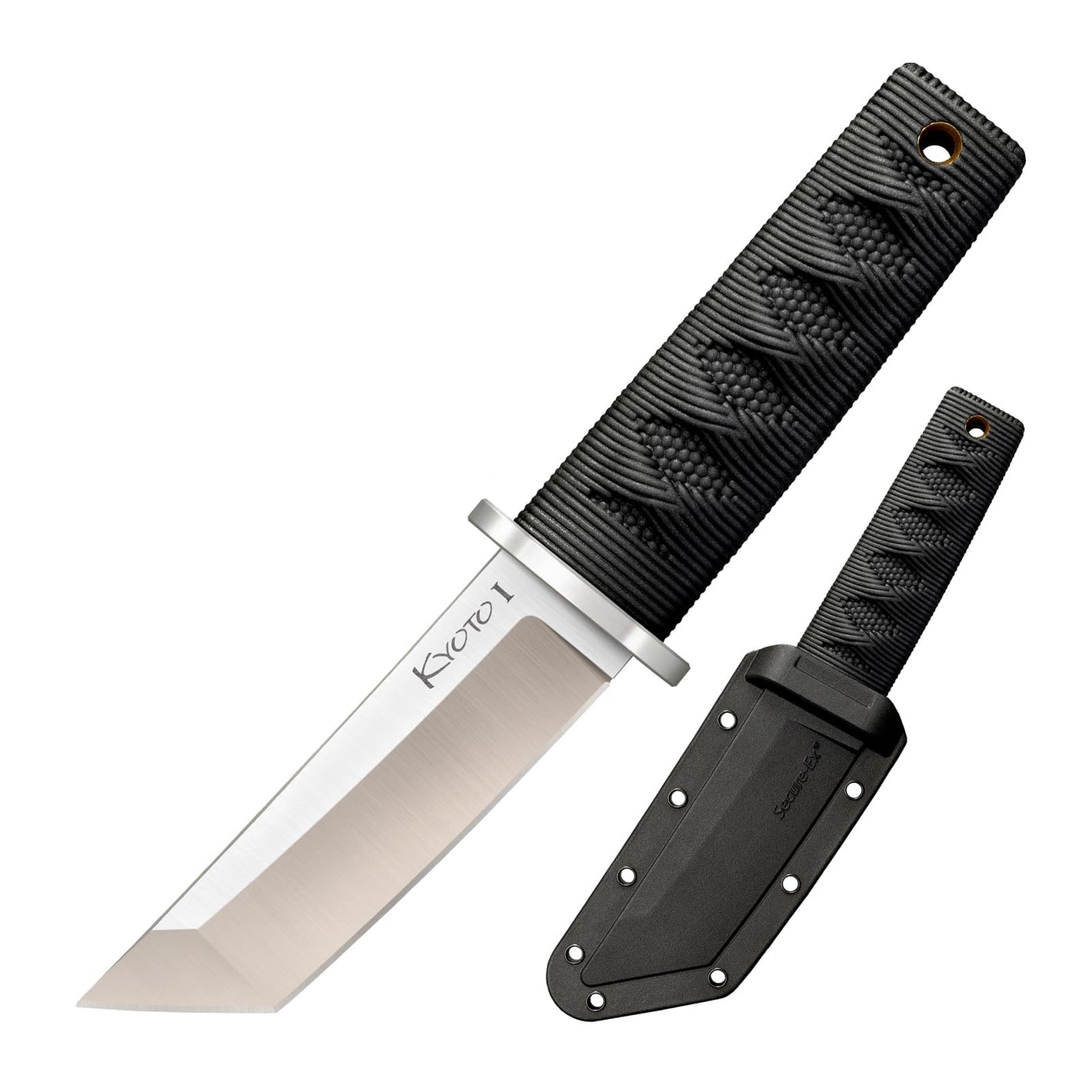 Buy now Cold Steel Kyoto 3.25" Durable Compact 8Cr13MoV Stainless Steel Fixed Blade Tanto Outdoor Hunting Utility Knife, 3 3/8" Textured Kray-Ex Handle, Sheath Included at indiglob india