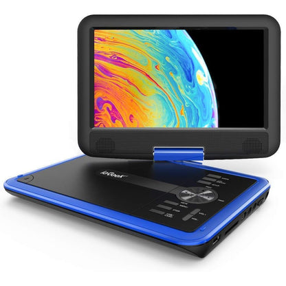 ieGeek 11.5" Portable DVD Player with SD Card/USB Port, 5 Hour Rechargeable Battery, 9.5" Eye-Protective Screen, Support AV-in/Out, Region Free, Blue