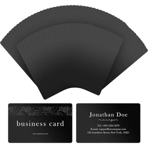 AUEAR, 50 Pack Metal Business Card Blanks Aluminum Cards Name for DIY Laser Engraving (Black)