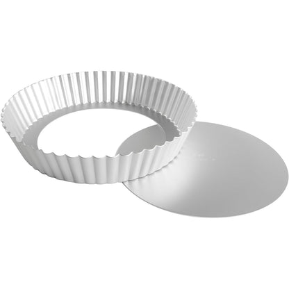 Fat Daddio's PFT-102 Round Fluted Tart Pan, 10 x 2 Inch