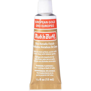 AMACO Rub n Buff Wax Metallic Finish - Rub n Buff European Gold 15ml Tube - Versatile Gilding Wax for Finishing Furniture Antiquing and Restoration - Rub and Buff Colors Single Tube - My Store