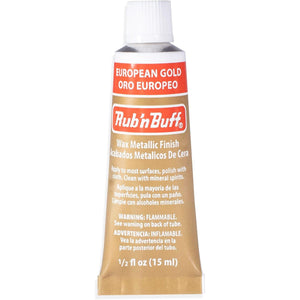 AMACO Rub n Buff Wax Metallic Finish - Rub n Buff European Gold 15ml Tube - Versatile Gilding Wax for Finishing Furniture Antiquing and Restoration - Rub and Buff Colors Single Tube