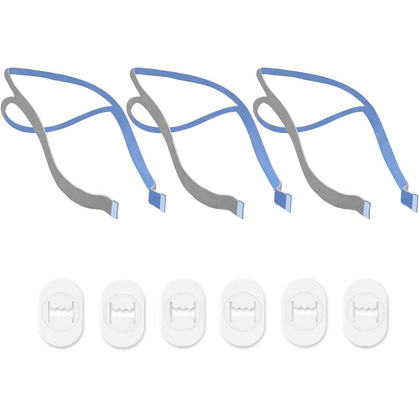 Replacement Headgear Compatible with P10 Nasal Pillow Mask Straps Included 3 Super Elastic Straps and 6 Adjustment Clips(3 Pack)