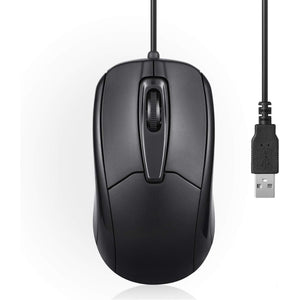 Perixx PERIMICE-209 3 Button USB Wired Mouse - Optical - 1000 DPI - 5.9 Ft Cable - Black
