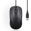 Perixx PERIMICE-209 3 Button USB Wired Mouse - Optical - 1000 DPI - 5.9 Ft Cable - Black - Black