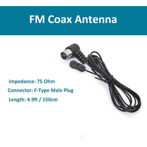 FM Radio Antenna 75 Ohm FM Antenna FM Coax Antenna and AM Loop Antenna with 3 Connectors for Indoor Home Stereo Receiver AV Audio Home Theater Receiver Power
