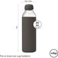 W&P Porter Glass Water Bottle w/ Protective Silicone Sleeve | Charcoal 20 Ounces | On-the-Go | Reusable Bottle for Coffee, Tea and Water | Portable | Dishwasher Safe