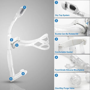 Rotate Function Swim Snorkel for Training Swimming Front Snorkel Lap Swimming Swimmer Training Diving Snorkeling Comfortable Mouthpiece for Pool Open Water