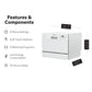 Buy now Honeywell Countertop Dishwasher with 6 Place settings, 6 Washing Programs, Stainless Steel Tub, UL/Energy Star- Stainless Steel at indiglob india