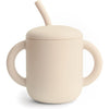 mushie 100% Silicone Training Cup & Straw for Toddlers | 6 Months+ (Shifting Sand) - Shifting Sand