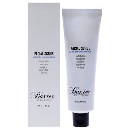 Baxter of California Exfoliating Facial Scrub for Men | Non-Drying with Walnut and Avocado Oil | All Skin Types | 4 Fl Oz (Pack of 1)