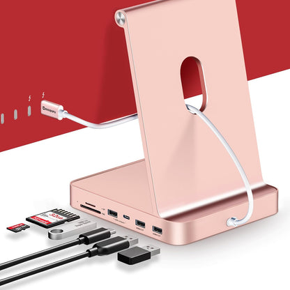 USB C Hub for iMac 24 inch 2021/2023/2024, Minisopuru i-Mac Hub Support M.2 NVMe SSD, i Mac Accessories for iMac M1/M3/M4, Docking Station with USB A/C 10Gbps, SD/TF, M.2 SSD (Not Included), Blue.