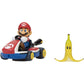 Super Mario Spin Out Mariokart Mario Racer Vehicle with 360 Spins, Wind Up and Go! Includes One 2.5” Mario Action Figure