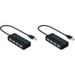 SABRENT 4 Port USB 2.0 Data Hub with Individual LED lit Power Switches [Charging NOT Supported] for Mac & PC (HB-UMLS)