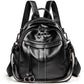 Backpack Purse for Women Medium Size Leather Backpack Fashion Shoulder Bags Rucksack (Medium, Black)
