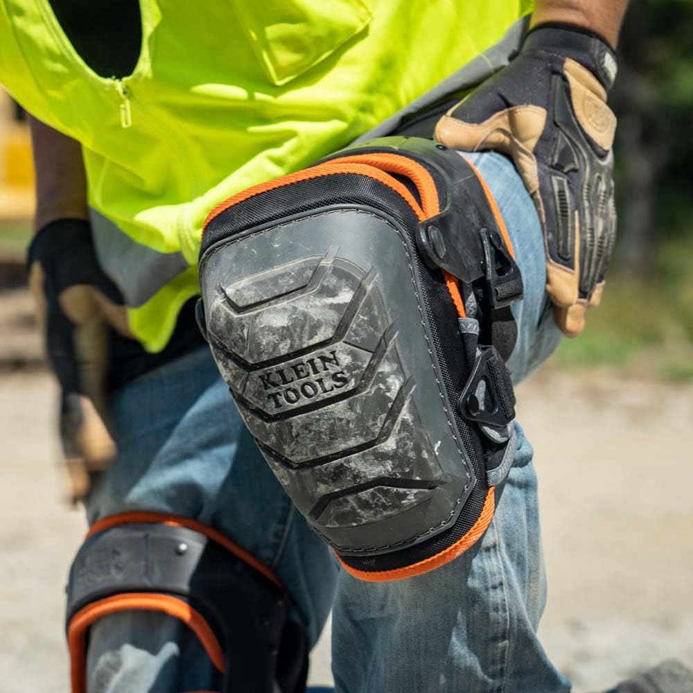 Buy now Klein Tools 60491 Hinged Knee Pads, Heavy Duty Gel Foam Protective Knee Pads with Quick-Fasten Buckle and Thigh Strap, Black at indiglob india