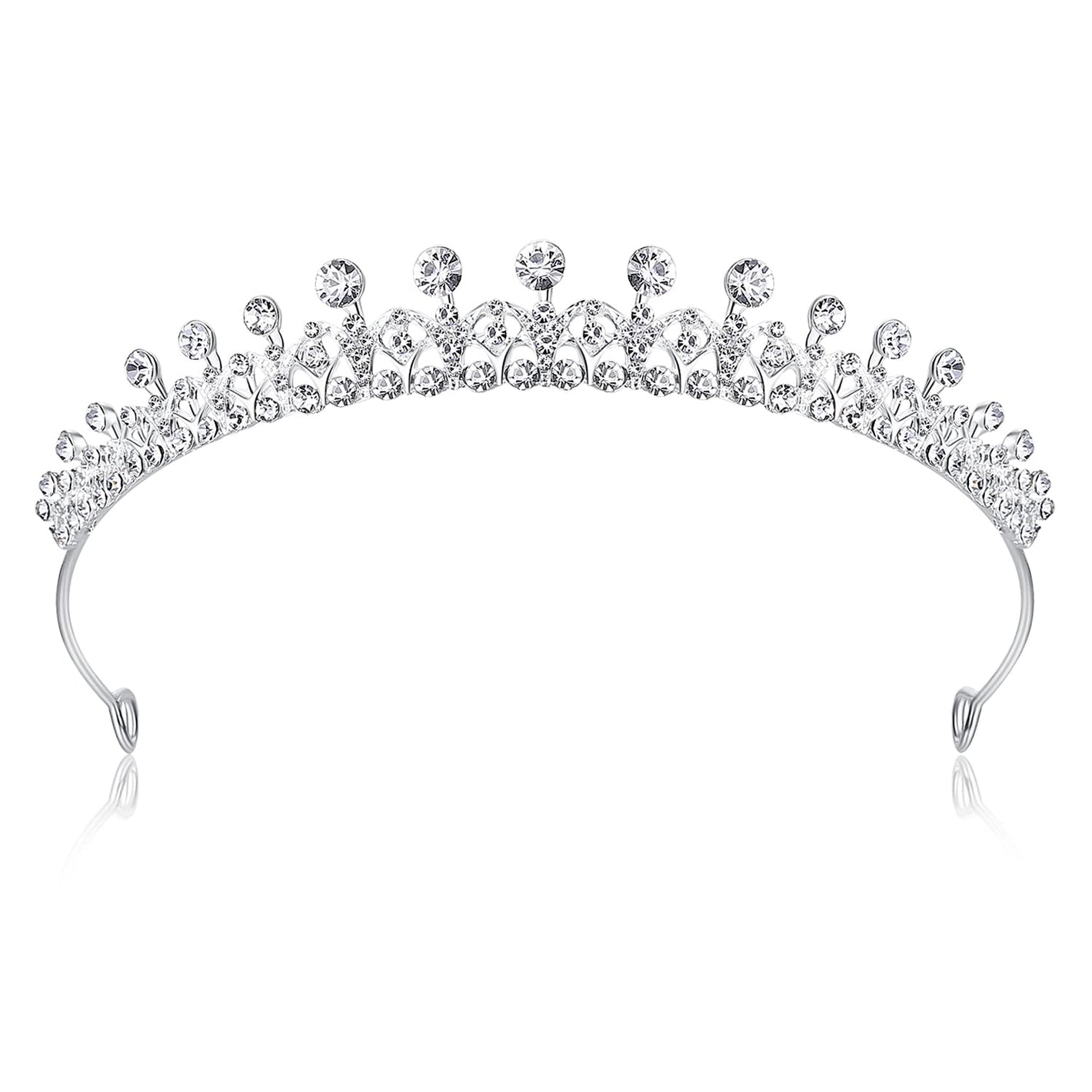 Lovelyshop Ribbon Shape Crystal Princess Bridal Alloy Tiara for Younger Woman in party wedding Quinceanera