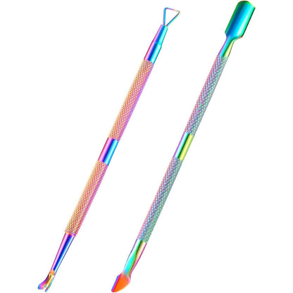 Cuticle Trimmer Cuticle Remover with Cuticle Pusher, XUNXMAS Professional Stainless Steel Durable Pedicure Manicure Tools Cutter Nipper Scissor Clipper for Fingernails and Toenails Dead Skin Black