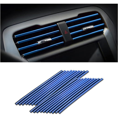 Car Air Conditioner Decoration Strip for Vent Outlet, 20 Pieces Universal Waterproof Bendable Air Vent Outlet Trim Decoration, Suitable for Most Air Vent Outlet, Car Interior Accessories (Blue)