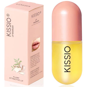 KISSIO Lip Plumper,Natural Lip Plumper for Day Use,Plumping Gloss Make Lips Fuller and Moisturizing 5.5ml,Lips Mask,Hydrating & Reduce Fine Lines,Beautiful Fuller