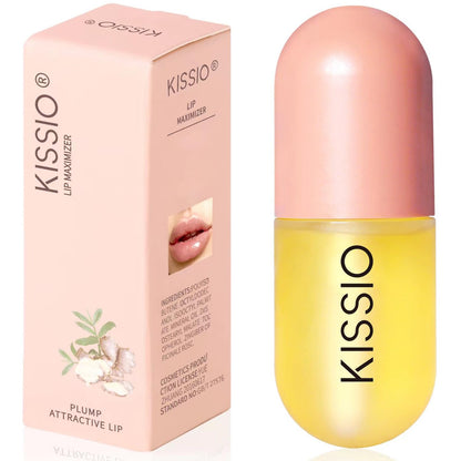 KISSIO Lip Plumper,Natural Lip Plumper for Day Use,Plumping Gloss Make Lips Fuller and Moisturizing 5.5ml,Lips Mask,Hydrating & Reduce Fine Lines,Beautiful Fuller