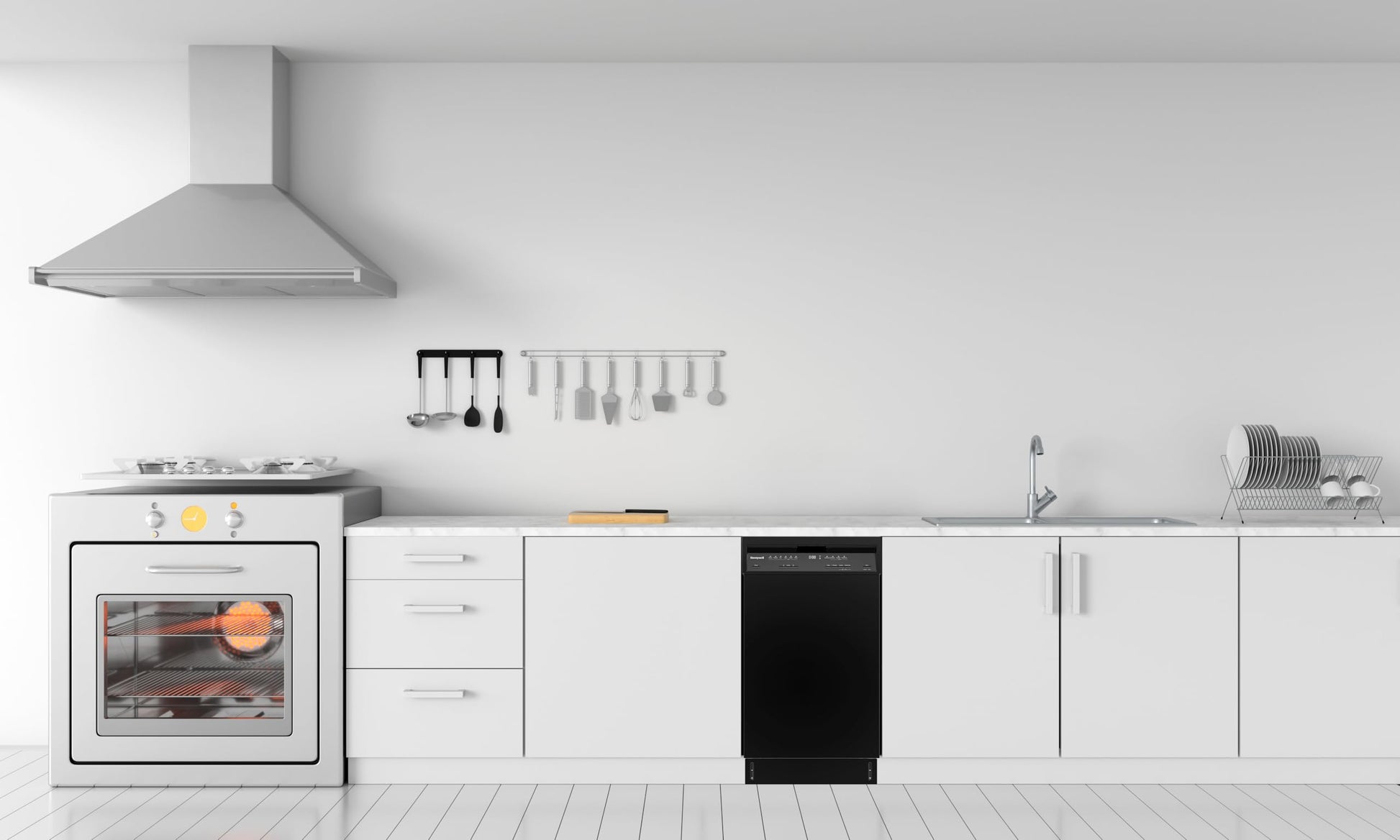 Buy now Honeywell 18 Inch Dishwasher with 8 Place settings, 6 Washing Programs, Stainless Steel Tub, UL/Energy Star- Black at indiglob india