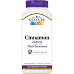 21st Century Cinnamon 2000 mg Per Serving Plus Chromium Vegetarian Capsules 120 count - My Store