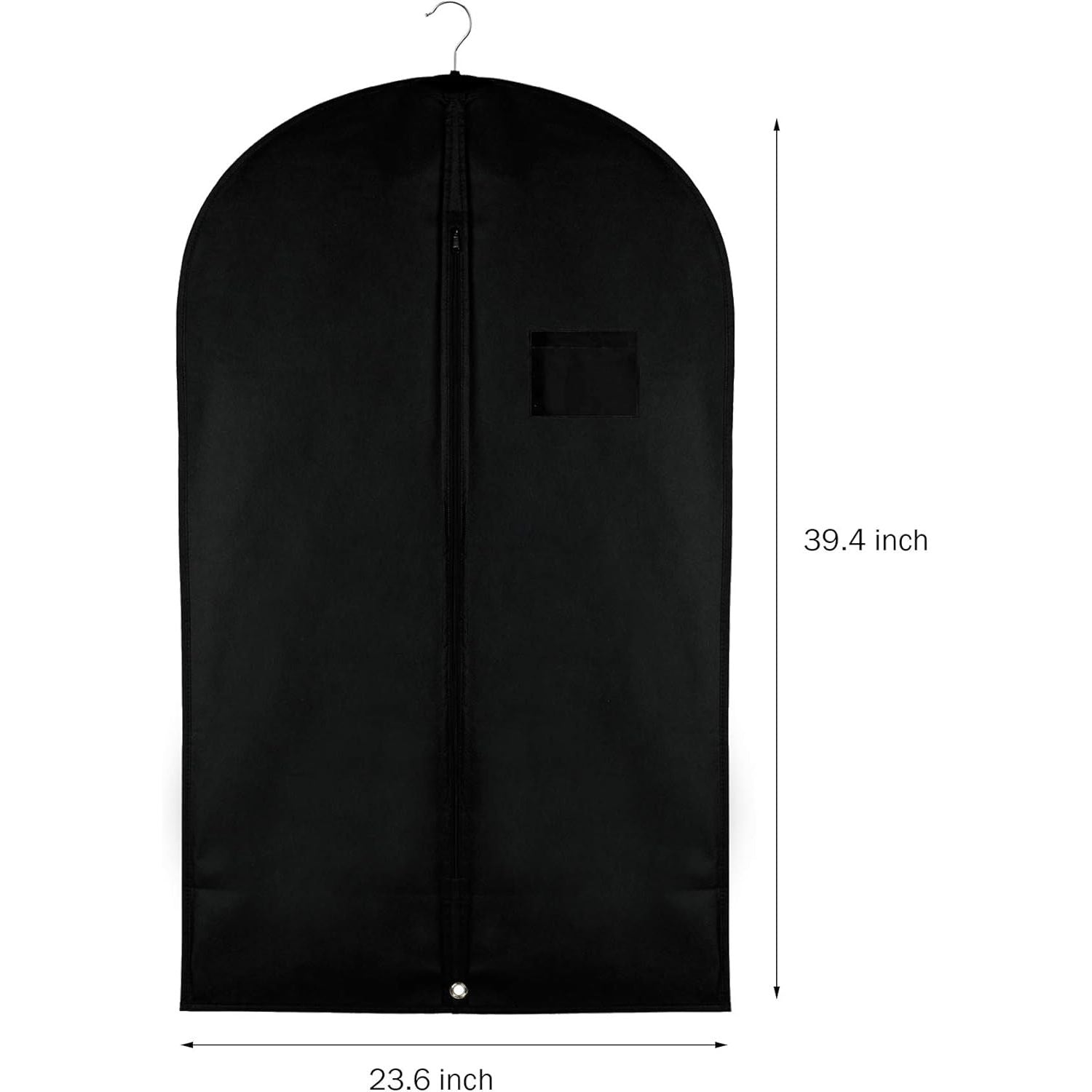 Buy now Garment Storage Bags Suit Bag - Travel 39.4 Inch Coat Covers Protector with Clear Window and ID Card Holder for Dress, Jacket, Uniform - Black, Set of 3 at indiglob india