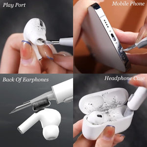 Cleaner Kit for Airpods, Wilbeva Bluetooth Earbuds Cleaning Pen for Airpods Pro 1 2 3 Samsung MI Android Earbuds, 3 in 1 Compact Multifunctional Headphones Case Cleaning Tools