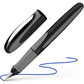 Schneider Ray Fountain Pen M (Medium), Refillable, Onyx Barrel, Royal Blue Erasable Ink Cartridge, Pack of 1 Pen (168207)