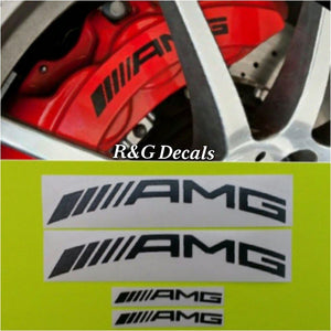 R&G AMG Curve High Temp Brake Caliper Decal Sticker Set of 4 Decals (Black)