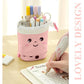 Cute Standing Pencil Case Pen Holder for Kids, Pop Up Stand UP Bubble Tea Pen Organizer Kawaii Stationary for Christmas Holiday New Year Office (Pink)