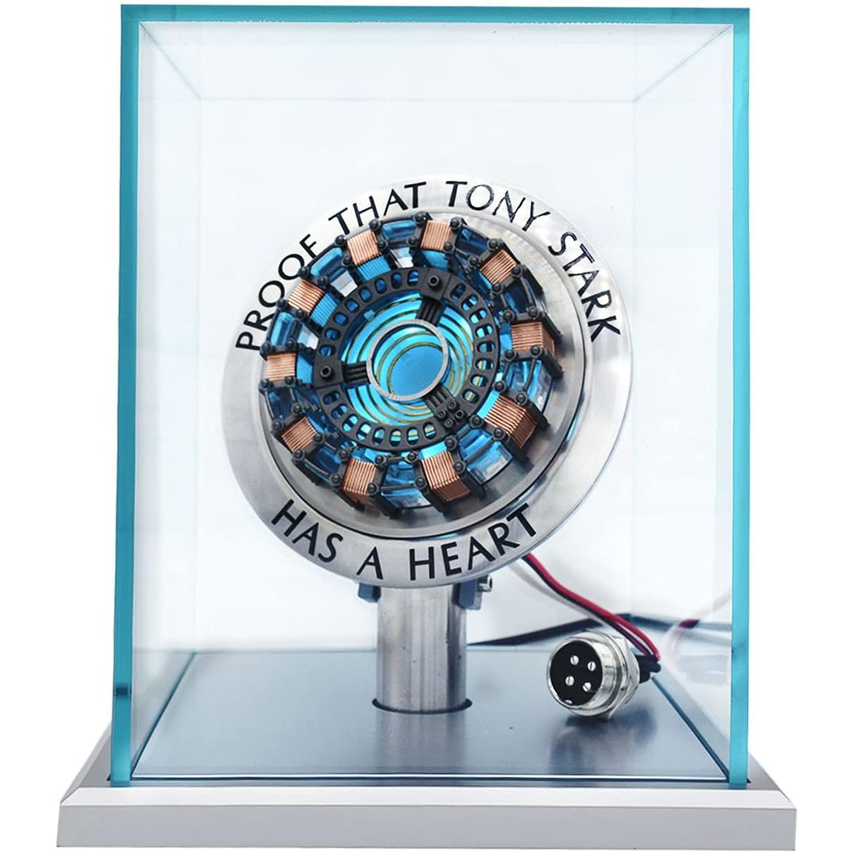 New Version 1:1 Iron Man Arc Reactor MK1,with LED Light, Tony Stark has a Heart Touch Sensitive, No Remote Control Required,Totally Easy Assembly ,USB Interface (with Display Case)