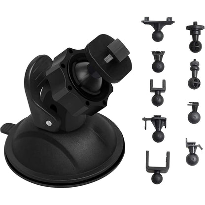 TiToeKi Dash Cam Suction Mount with 15+ Swivel Ball Adapters Compatible with Rexing V1, UGSHD, Falcon F170, KDLINKS, Vantrue, APEMAN, Z-Edge, Roav, Old Shark, YI, Peztio, UGSHD and Most Dash Cameras