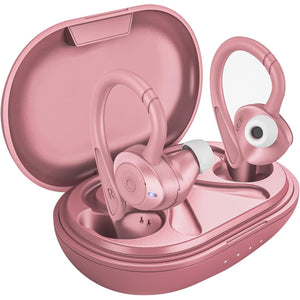 comiso Wireless Earbuds Bluetooth Headphones, True Wireless in Ear Bluetooth 5.1 Earbuds with Microphone, Deep Bass, IPX7 Waterproof Loud Voice Earphones for Sport Outdoor Running Gym Workout(Pink)